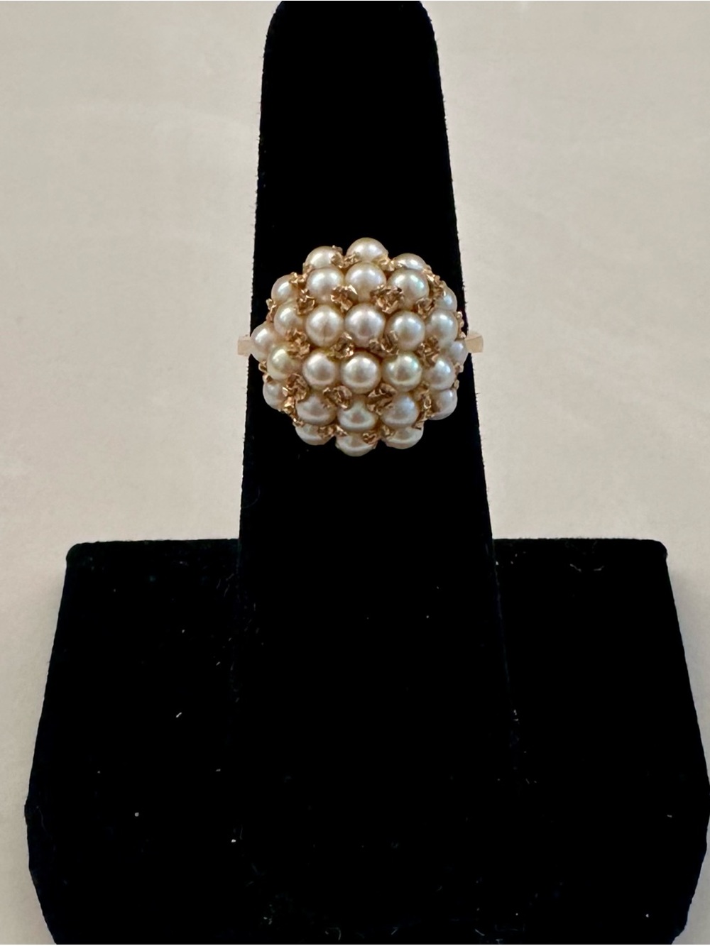 Solid 14k gold pearl ring